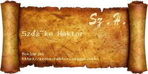 Szőke Hektor névjegykártya